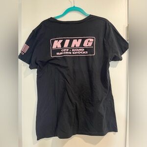 KING SHOCKS WOMEN BLACK CVC CREW TEE W/ PINK LOGO Size 3XL